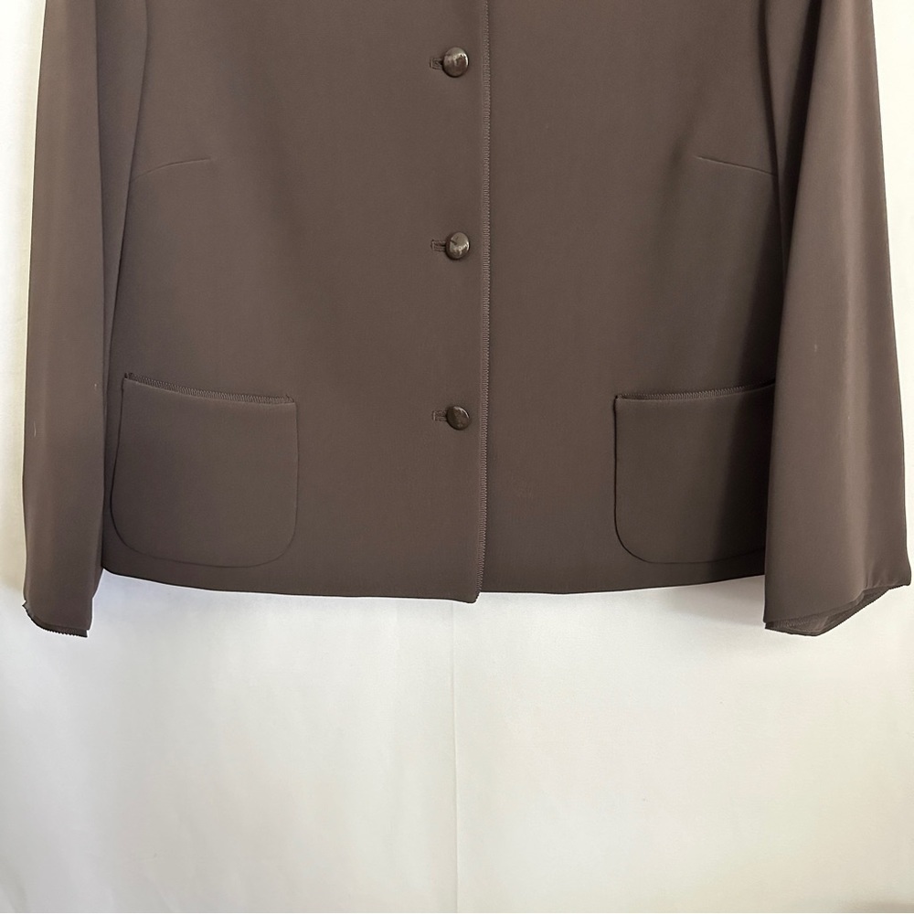 Vintage Talbots Women's Petite Dark Brown Button Up Short Jacket Blazer sz 12P - Picture 3 of 10